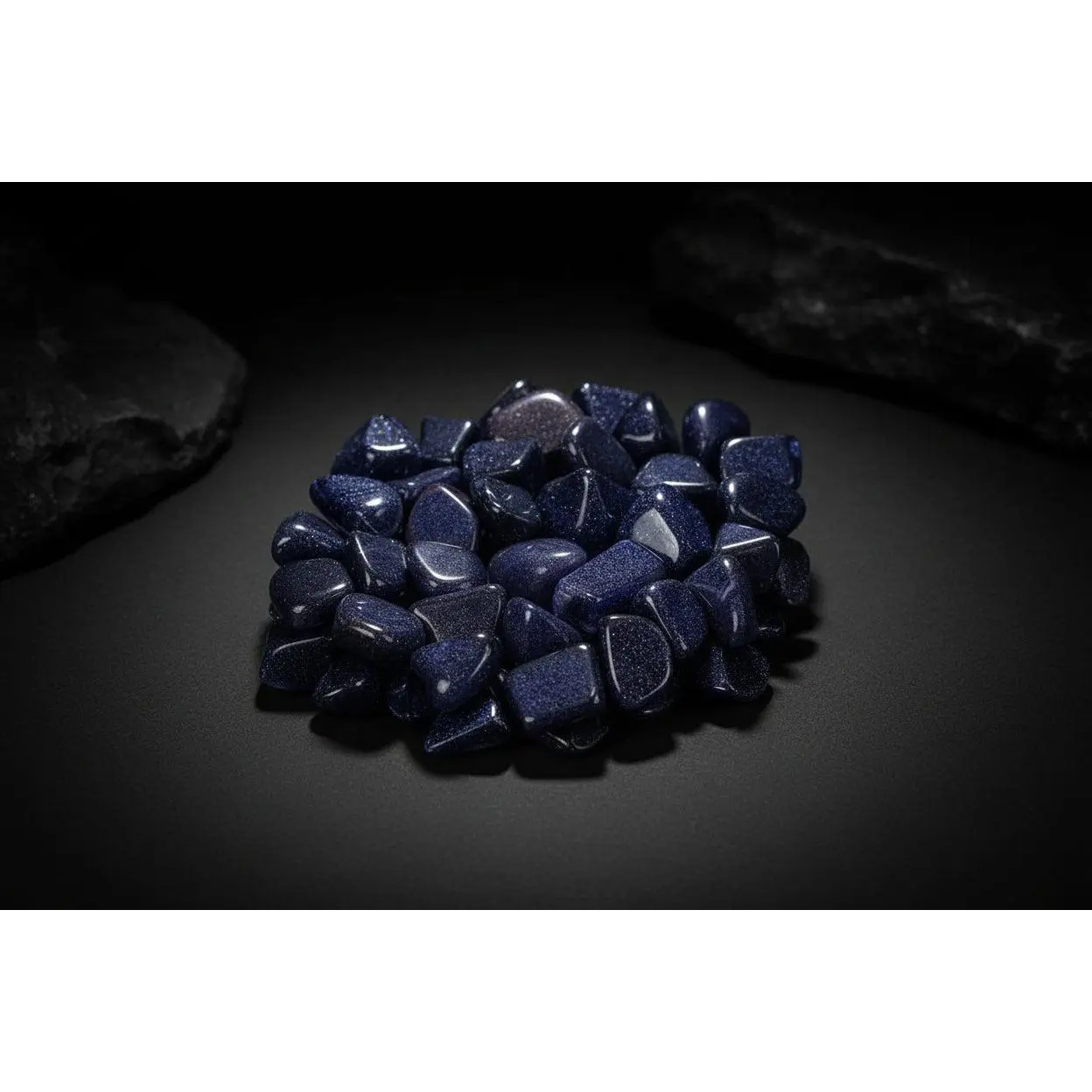 Blue Goldstone Tumbled Glass – Sparkling Aventurine Glass