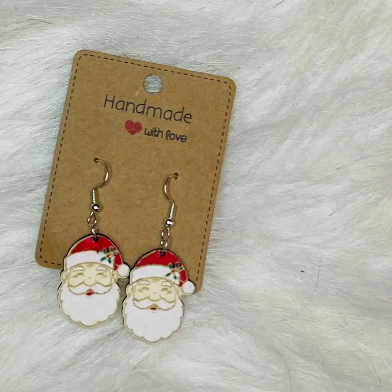 Handmade Santa Earrings with Love - Festive Christmas Accessory for Women and Girls