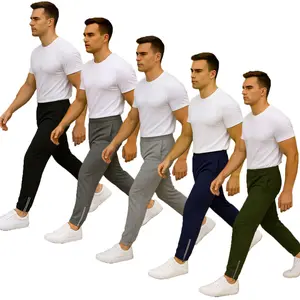 Men's 4-Pack Moisture Wicking Performance Jogger With Reflective Trim Ankle Zippers (S-2XL)