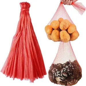 Produce Mesh Bags, 24 Inch Seafood Boil Bags for Crab Clam Shellfish Crawfish Cooking, Onion Potato Storage  Fruit Vegetable Produce Packaging Supplies Net (100Pcs-Red)