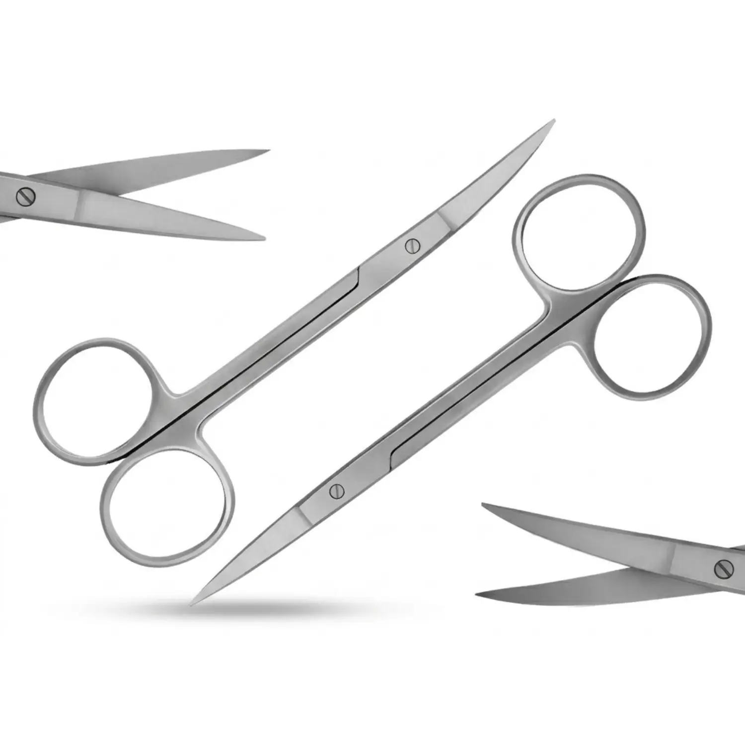 Iris Scissors 4.5" Curved & Straight Stainless Steel German Grade – Surgical, Grooming, Craft & Hobby Use