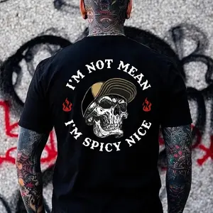 I'M NOT MEAN I'M SPICY NICE SKULL Print T-shirt, Hoodie & Sweater - Unisex Sizes S-5XL