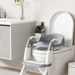 Toilet Seat Step Stool, Foldable Ladder Design for Boys & Girls, Baby Potty Training Aid, Comfortable and Safe Bathroom Accessory