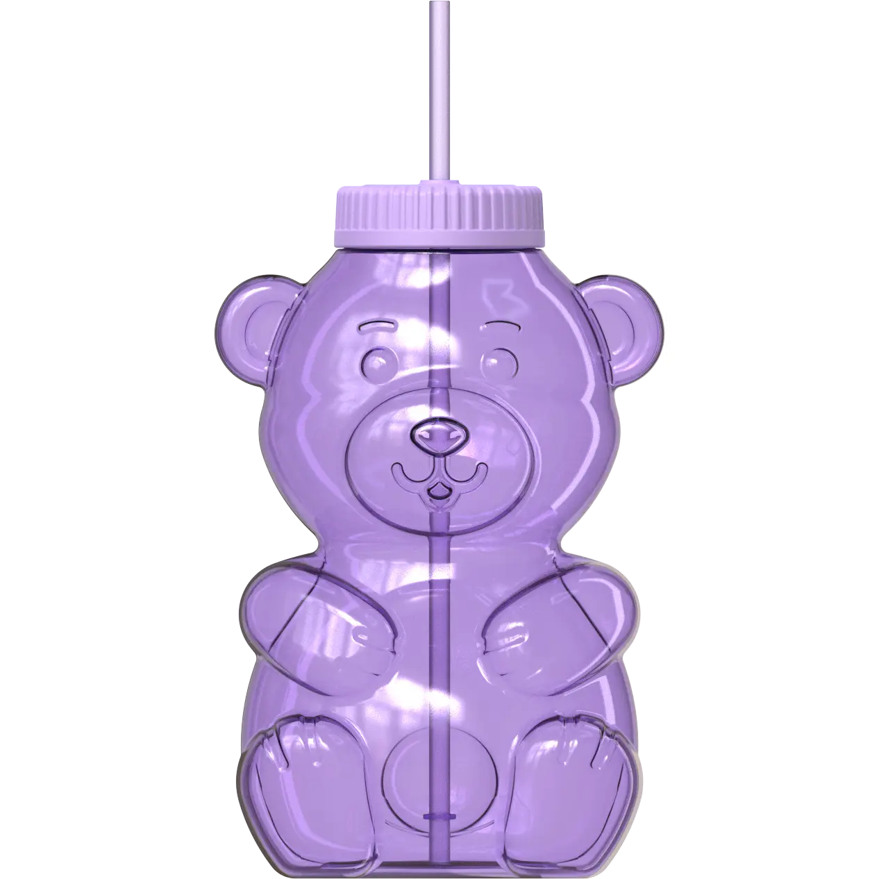 COOL GEAR 64 oz Yummy Bear Water Bottle, Reusable Bottle with Straw Lid, BPA Free