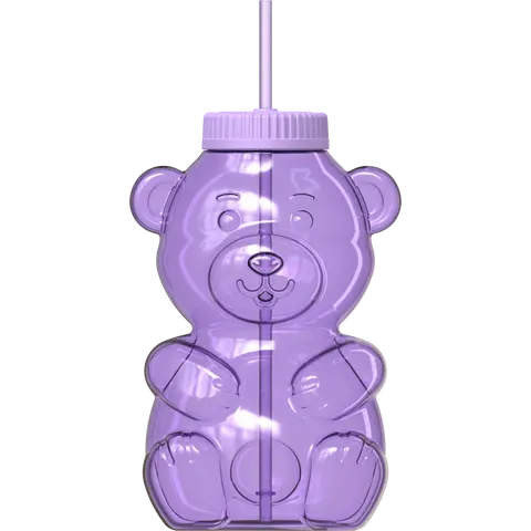 COOL GEAR 64 oz Cartoon Yummy Bear Reusable Water Bottle, BPA-Free Drinkware with Straw Lid, Reusable Water Bottles, Cartoon Water Bottles