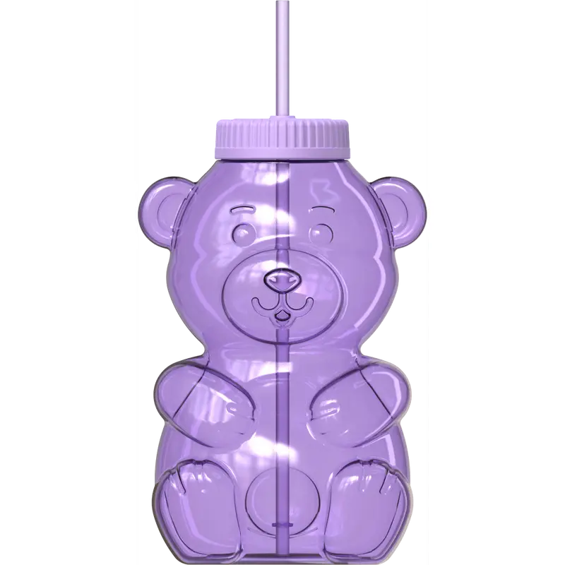 COOL GEAR 64 oz Cartoon Yummy Bear Reusable Water Bottle, BPA-Free Drinkware with Straw Lid, Reusable Water Bottles, Cartoon Water Bottles