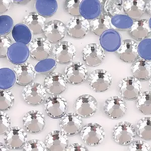 72/144/360/720/1440pcs DMC Round SS6- SS50 2mm-10mm Clear And Crystal High Quality Hotfix Glue On Stones Hot Fix Rhinestone Glitter Flatback Crystal Strass Iron On Rhinestones For Garment Sewing & Fabric Dress Bag Shoes Decorations