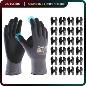 6/12 Pares Guantes Para Trabajo - Coco Ruta Maxi Flex Foam Work For Men - Enhanced Grip Maxi Flex Nitrile Gloves Coated
