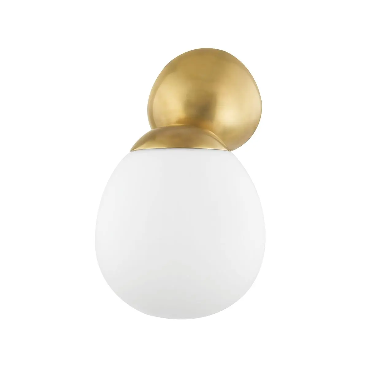 Marietta Sconce with Vintage Brass Backplate and Irregular Opal Matte Glass Globe