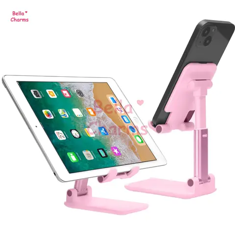 Foldable and Adjustable Cell Phone Stand – Universal Desk Phone Holder Compatible with iPhone and All Smartphones, Stable and Portable Design for Office, Home, and Travel, Ideal for Video Calls, Watching Movies, and Hands-Free Usage