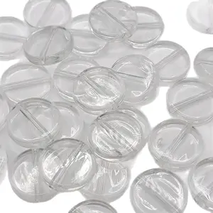 20mm Acrylic Coin Beads for DIY Fancy Bead and Attachments Beadable Pens Clear Round Beads for Crafting Projects