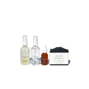 Clarifying Kit for Acne Prone Skin - Includes Serum, Toner & Dropper in Brown Box with Natural Packaging