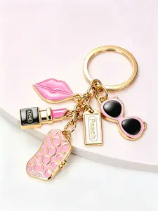 Fashion Lip Designed Fashionable Alloy Keychain, Stylish Keychain, Trendy Cute Keychain for Gifts, Wallets, School Bags, Backpacks, Bag Charms, Fashion Accessories for Women & Girls, Keychain Bag Pendant