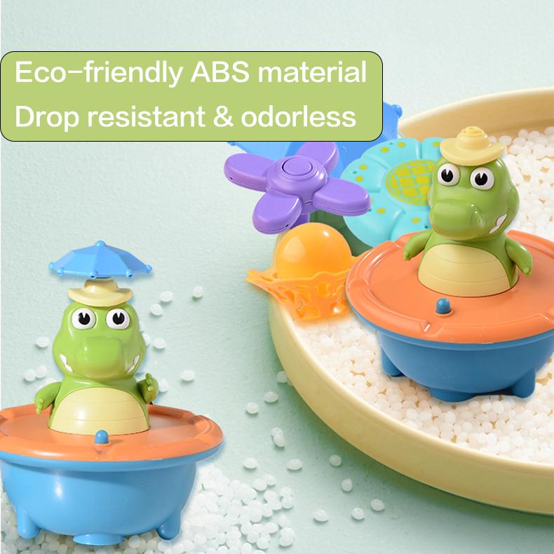 Bath Toys for Toddlers - Light Up Crocodile Fountain with 5 Spray Modes, ABS Plastic Bath Toy for Bathroom & Swimming Pool