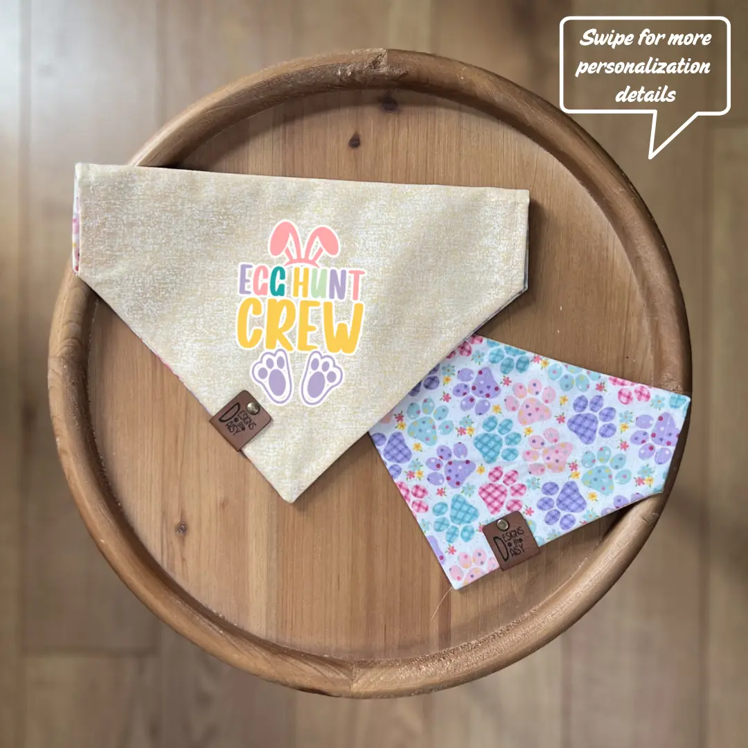 Egg Hunt Crew / Reversible / Over-the-Collar / Pet Bandana