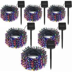 6-Pack Solar String Lights, 600 LED Extra-Long 236Ft Solar Christmas Lights Outdoor Waterproof, 8 Modes Multicolor Led Outdoor Light For Garden, Patio, Wedding, Christmas Decorations