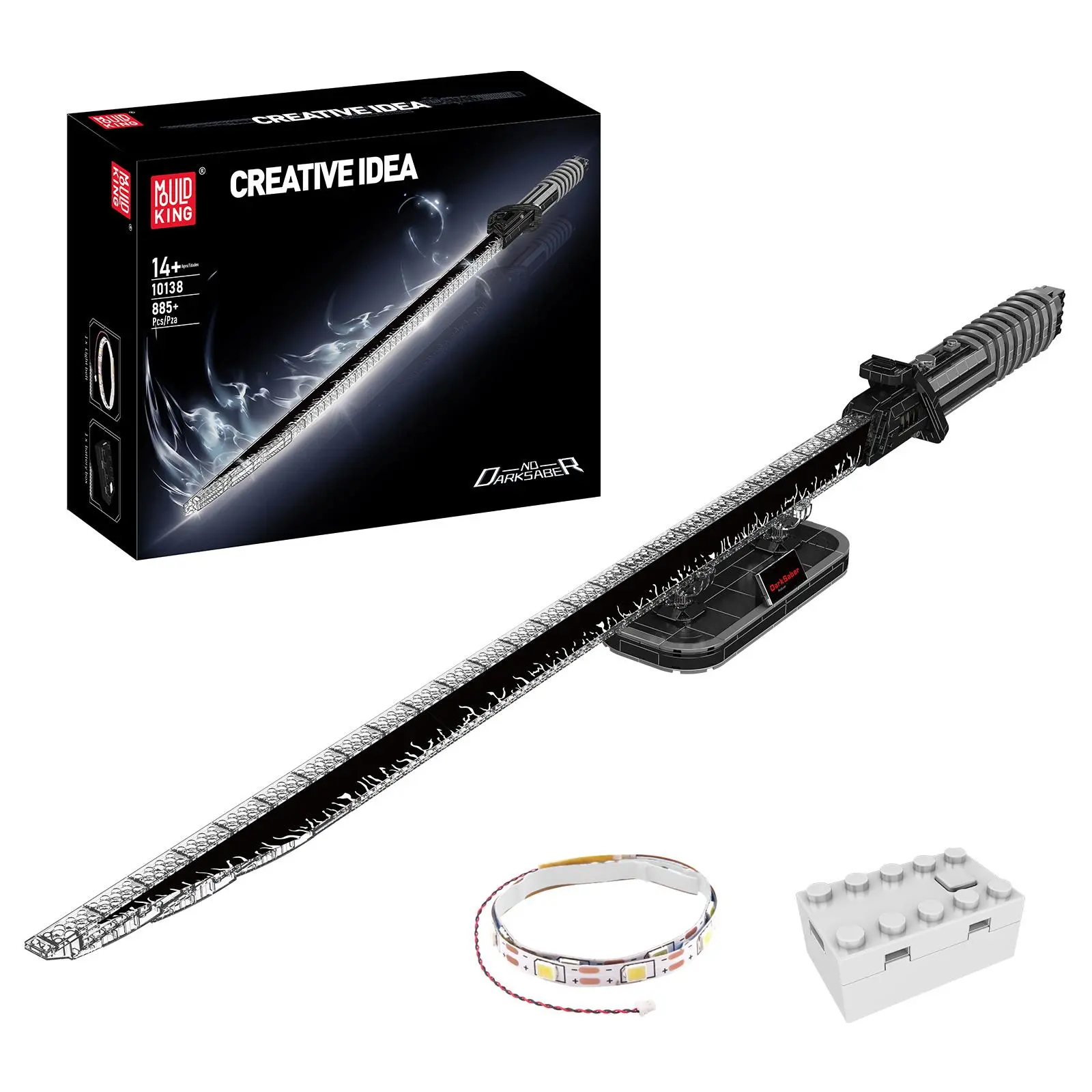 Mould King 10138 Lightsaber Darks Sword Glows Fluorescent Building Block Adult Kid Toy Cosplay Alloy Creative Idea STEM Educational Toy summerwins