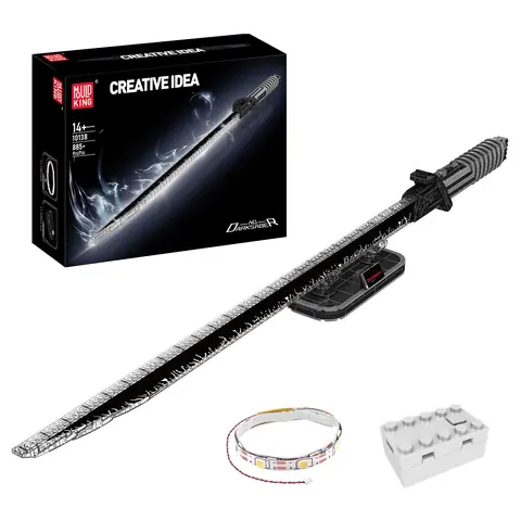 Mould King 10138 Lightsaber Darks Sword Glows Fluorescent Building Block Adult Kid Toy Cosplay Alloy Creative Idea STEM Educational Toy