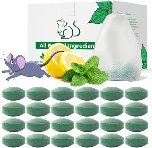Pest Rodent Repellent, 24 Pack Peppermint Oil Repellent for Mouse Rats Spider Roach Ant Squirrel Pest Control Indoor & Outdoor, Natural Mice Deterrent Replace Trap Poisoning Family & Pet Safe Green