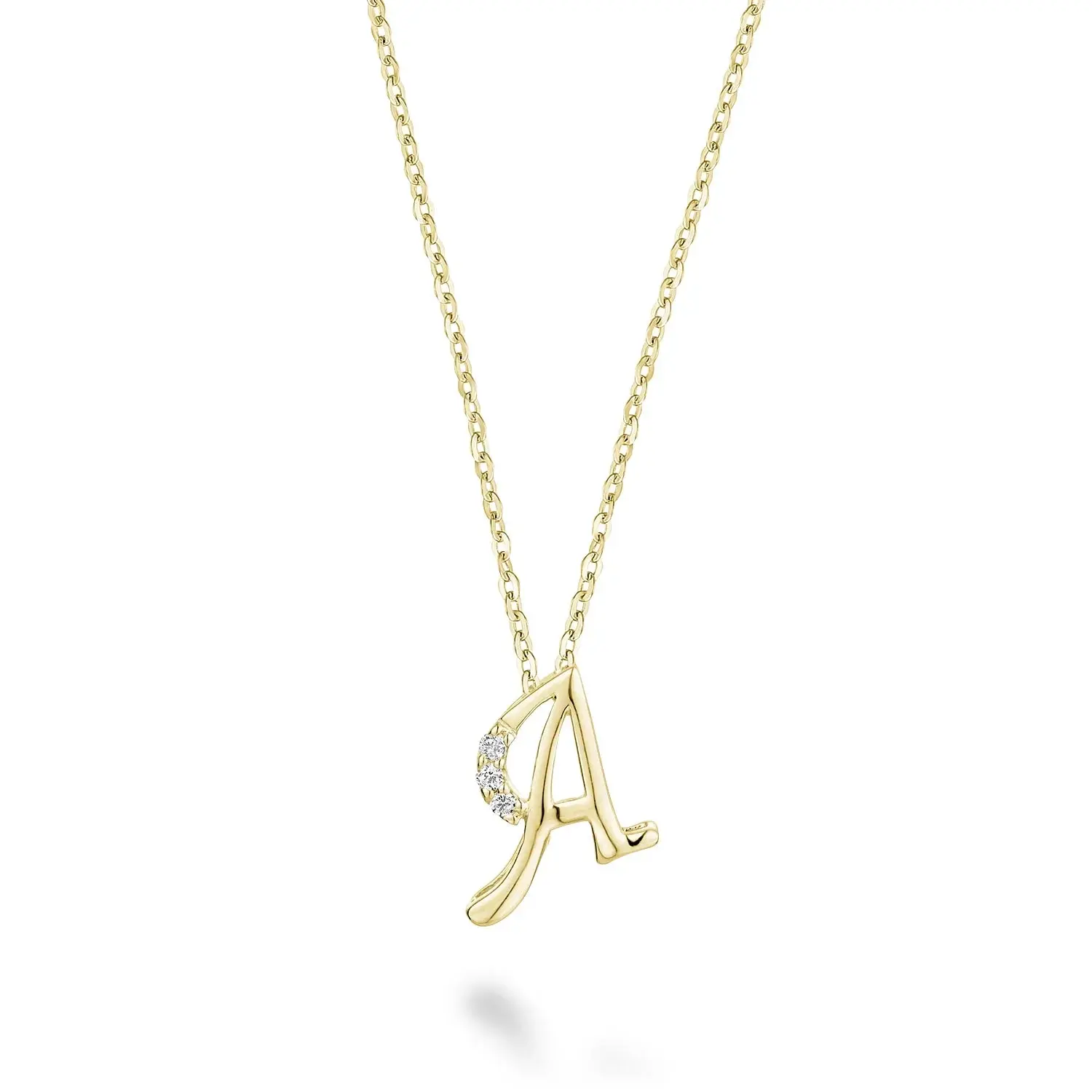 10K Gold Mini Diamond Initials Necklace