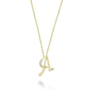 10K Gold Mini Diamond Initials Necklace