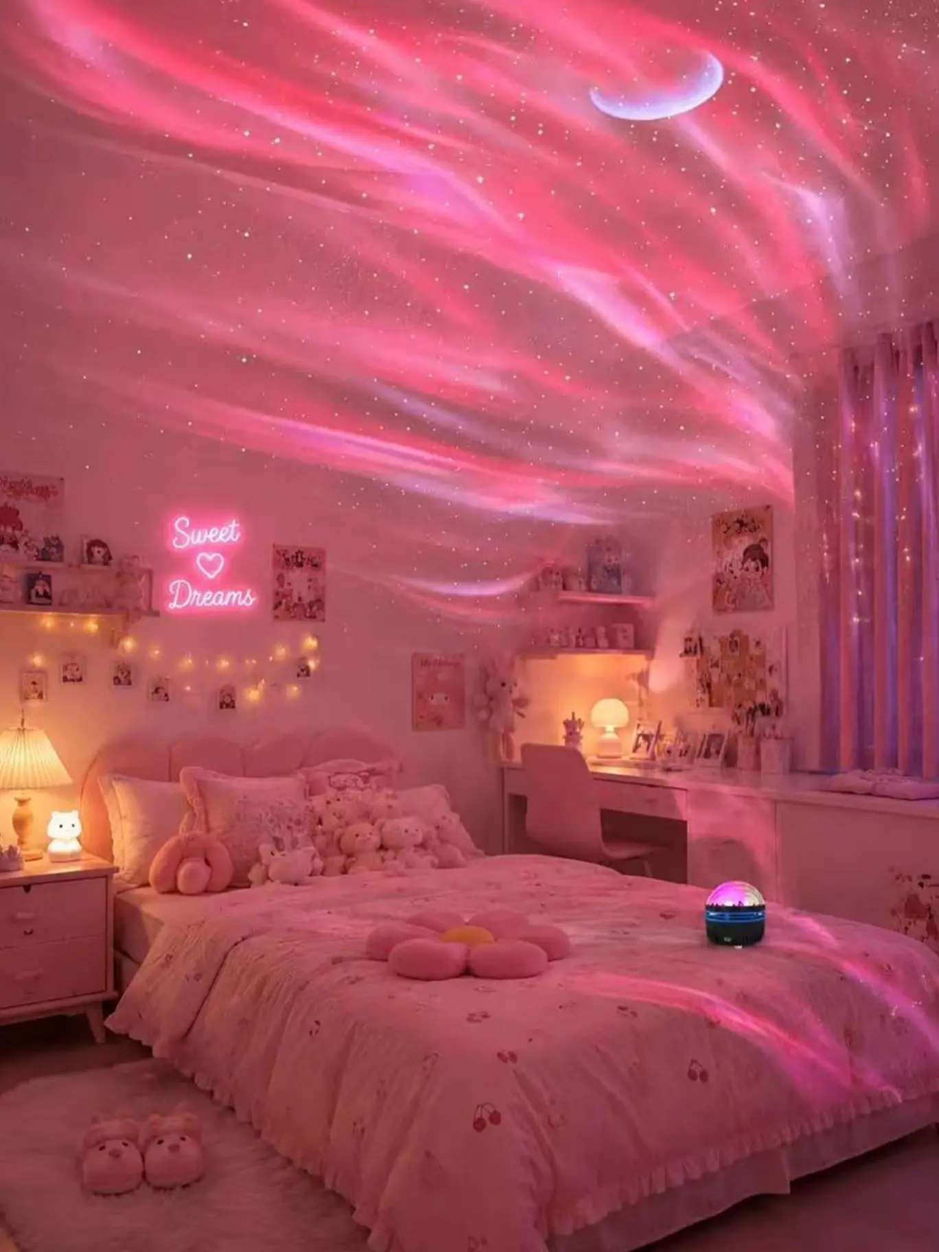 USB Galaxy Aurora Star Projector Night Light, RGB Multi-Color Projection Lamp with Dreamy Northern Lights & Twinkling Stars, Perfect for Bedroom, Parties, Holiday Nights & Gifting, Creates Cozy Magical Vibes for Relaxation & Room Decor