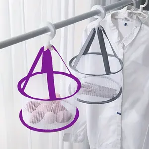 1pc Modern Circular Mesh Laundry Sorter with Multiple Components, Hanging Clothes Rack