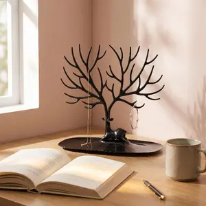 Retro Antler Tree Jewelry Display Stand, a jewelry holder suitable for storing necklaces, bracelets, earrings, rings and all kinds of accessories.mothers day gift