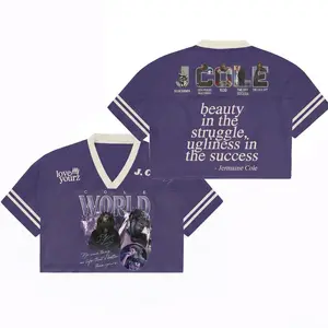 Women’s Crop Mesh Jersey Purple, Love Yourz Inspired Graphic Shirt, Album 2026 Shirt, Concert Festival Streetwear Top