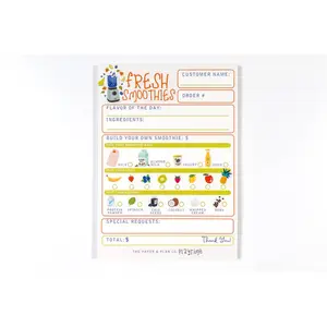 Smoothie Shop Playtime Pads for Pretend Play 5"x7" 50 Sheets Made in the US Ideal for Kids' Play Notepad for Blending Fun