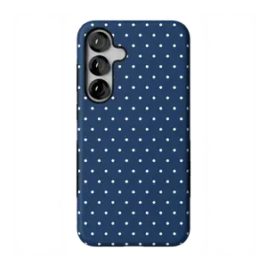 Casely Galaxy S25 Plus Case | On the Dot | Navy Polka Dot | Bold Protective Design | Compatible with MagSafe