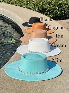 Raw diamond round brim Fedora Hat