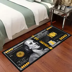 US Dollar Pattern Non-slip Soft Floor Mat, 1 Count Machine Washable Area Rug, Home Decorative Carpet for Living Room Bedroom Hotel Dormitory, Room Decor for Men, Vintage Design Rug, Non Slip Rugs