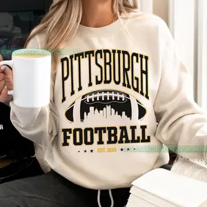 [SALE 50% FOR A LIMITED TIME + FREE SHIP] Pittsburgh Football Vintage Sweatshirt T-Shirt, Vintage Unisex Pittsburgh Crewneck, Steelers Fans Gift, Oversized Pittsburgh Sweatshirt FCY3