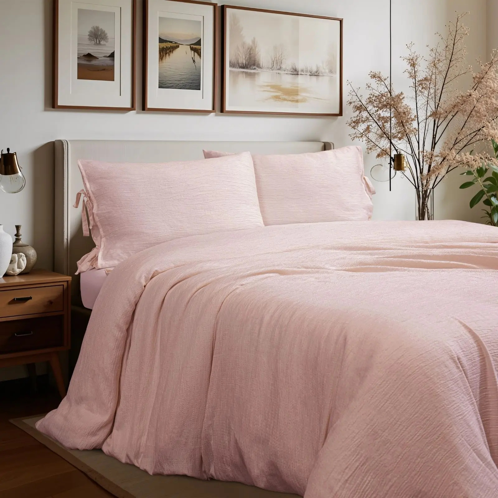 Soft Textured Gauze Duvet Cover Set, 3-Piece Set