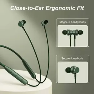 Voprene--V2 Neckband Sports Headphones Fitness & Cycling Headphones - 48 Hours of Playtime Running Wireless Headphones Audifonos bluetooth Multifunctional Earbuds Green