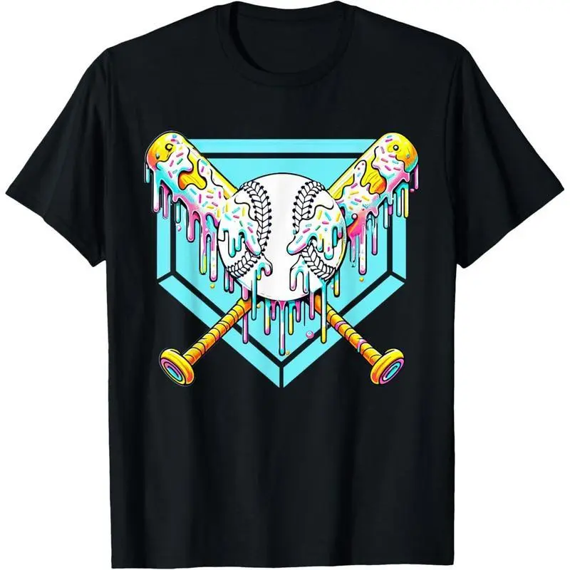 Baseball Drip For Boys Ice Cream Drip Youth Boys Baseball T-Shirt funny shirt