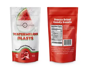 Raven Candy Watermelon Blasts Freeze Dried Candy 1.5 oz Sweet Flavor