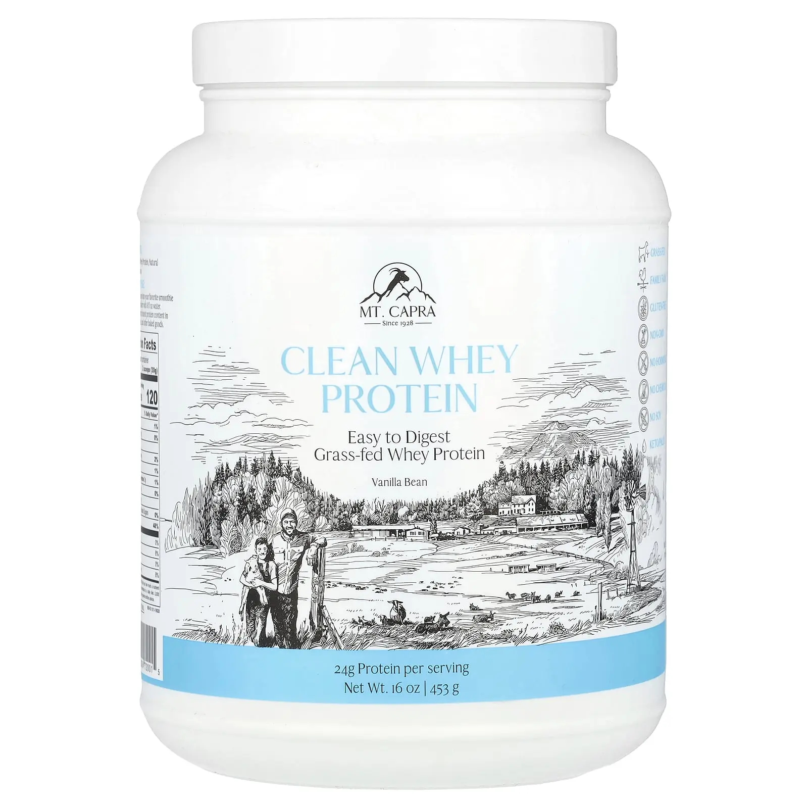 Mt. Capra Clean Whey Protein, Vanilla Bean, 16 oz (453 g) Mt. Capra Clean Whey Protein, Vanilla Bean, 16 oz (453 g)