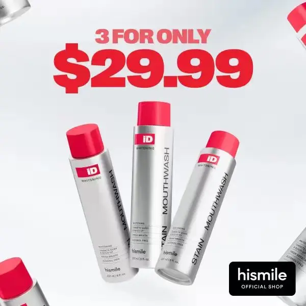 [NEW] [Hismile] Hismile iD Stain Mouthwash Triple Value Set for White Teeth, Freshens Breath with Essential Oils 3 x Pack