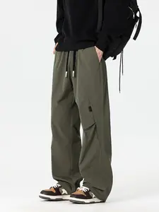 Men's Plus Size Solid Color Winter Fleece Lined Work Pants, Warm Versatile Cargo Trousers for Fat Guys, Essential Winter Clothing