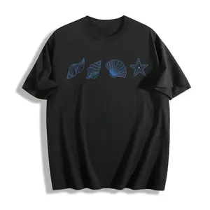 Seashells Embroidered Shirt, Beach Lover Shirt, Summer Embroidered Shirt, trendy Summer tee, Ocean Lovers Shirt, Sea Animals Tee