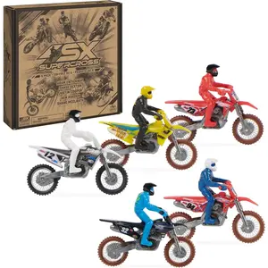Authentic 5-Pack of 1:24 Scale Die-Cast Motorcycles with Rider Figure, Toy Moto Bike for Kids and Collectors Ages 3 and up