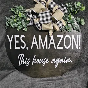 18" wooden round sign amazon