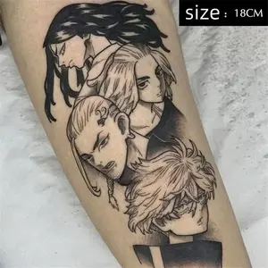 Big Size Tokyo Revengers Temporary Anime Tattoos Cartoon Transfer Tattoo Body Art Waterproof Fake Tatoo Sticker