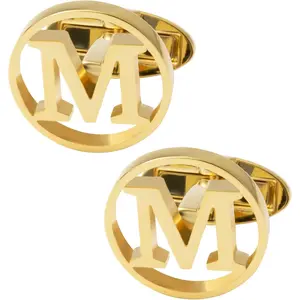 Cufflinks for Men Classic Tuxedo Shirt Wedding Cuff Links Personalized Initials A-Z Gift