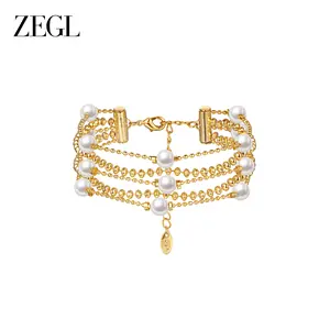 ZEGL 18K Gold Plated Bracelet for Women, Chunky Link Chain with Polished  Beads, Minimalist Metal Jewelry, Vintage Statement Bracelet, 2026 Trend
