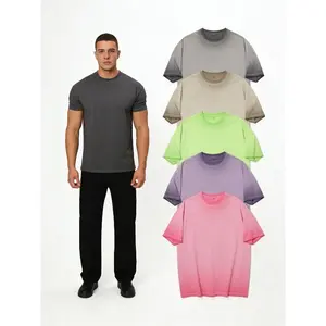 2pack of classic men's T-shirts with dirty water wash, breathable and lightweight, suitable for outdoor walks and casual gatherings.