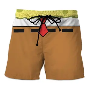 Sponge bob Beach Shorts, Funny Men Swimwear, Boyfriend Swim Trunk Party, Cosplay 3D Beach Short, Vacation Hawaiian Short, Gift for Him