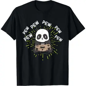 100% Cotton Gaming Panda Shirt | Gaming Panda T-Shirt